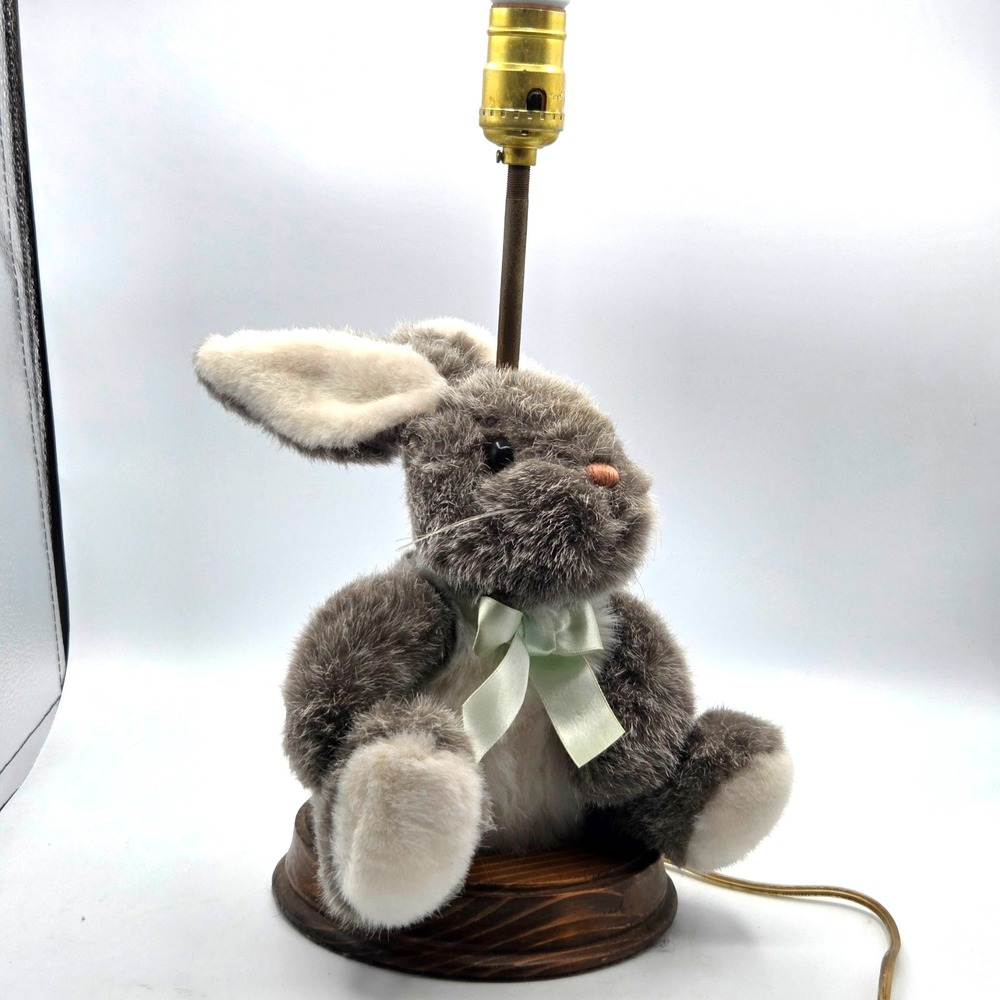 Nursery Lamp Plush Bunny Rabbit Lamp One of a Kind 15" TALL